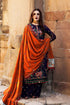 FULLY EMBROIDERED 3PC DHANAK DRESS WITH EMBROIDERED DHANAK SHAWL-ZSJ5050